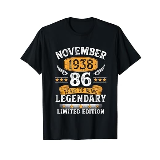 Regalo 86 Cumpleaños Mujer 86 Años Hombre Noviembre 1938 Camiseta