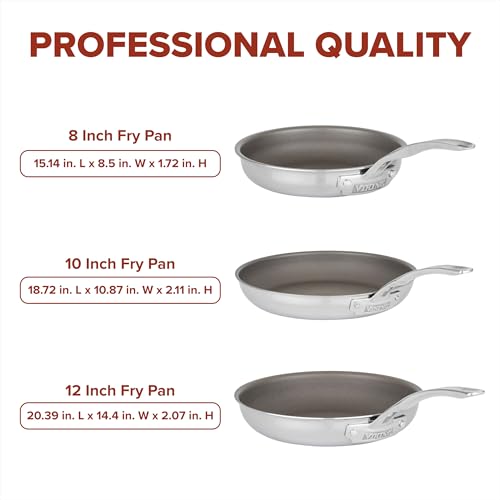 Image of Viking PureGlide Pro 3-Ply Nonstick Frying Pan Set, 8-Inch, 10-Inch, and 12-Inch Bundle, Made Without PFAS