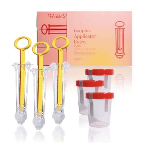 twoplus Fertility Premium At-Home Self-Insemination Kit for Families and Women Above 30 Who Choose Not to Conceive Through Sex Use During Ovulation | 3 Applicators + 3 Collection Cups + 3 Soft Tips
