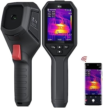 HIKMICRO Termocamera B01 Risoluzione SuperIR 320x240, Frequenza di Immagine 25Hz, Termocamera con Wifi, Risoluzione IR 256x192, Schermo LCD3,2", Imager Termico Portatile a Infrarossi da 49.152 Pixels