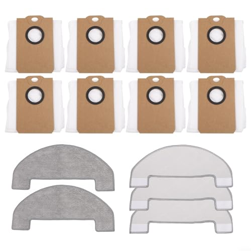 13Pcs Vacuum Parts Fit For MONSGA MS1 MAX Robot Vacuum Cleaner Accessories, 5pcs Microfiber Mop Pads, 8pcs Dust Filtration Collection Bags, Replacement Parts For MONSGA MS1 MAX