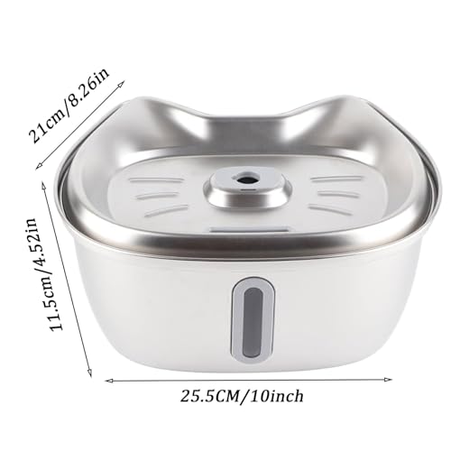 Fuente de agua para gatos acero inoxidable 3 L miniatura 2