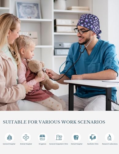 Image of Scrub Caps for Men and Women with Buttons, Classic Surgical Caps
