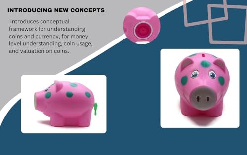 Image of Piggy Bank for Kids with Lock & 2 Keys - Pig-Shaped Polka Dot Coin Bank for Boys & Girls | BIS Certified Plastic Gullak | Money Saving Bank Gift Toddlers 3+ Years | Made in India (Pink)