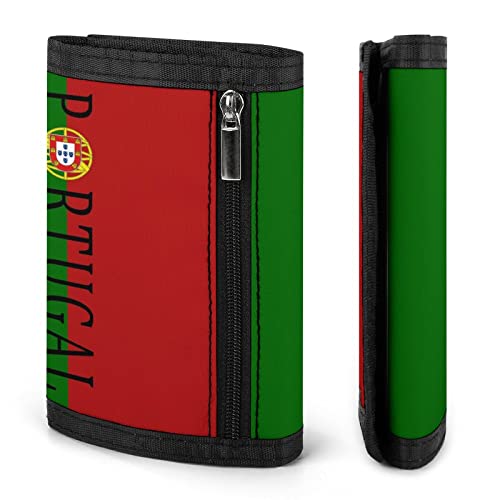 Portugal Soccer Football Trifold Wallet Slim Coin Purse Cute Card Holder with Money Clip Keychain for Men Women3