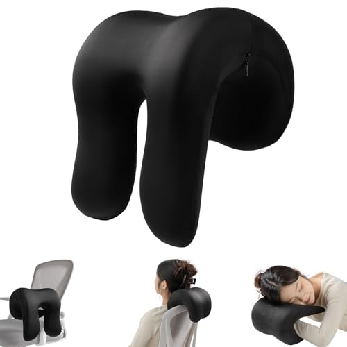 SheRest Office Chair Neck Pillow Memory Foam Ergonomic Nap Pillow Office Chair Headrest Accessory Neck Support Pillow Ideal for Office and Gaming Black