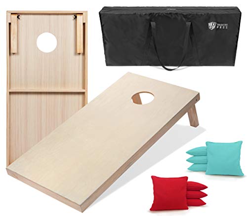 Tailgating Pros Premium Cornhole Game - Regulation or Tailgating Size Corn Hole Boards w/Corn Filled Bean Bags & Optional LED Lights