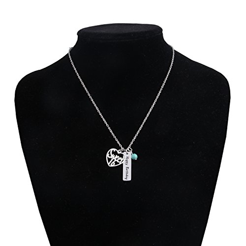 Collana di buon compleanno con ciondolo turchese