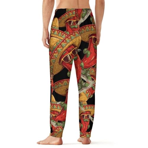 Mexican Pepper Uncle Men's Pajama Bottoms Sleep Lounge Soft Comfy Pants Sleepwear3