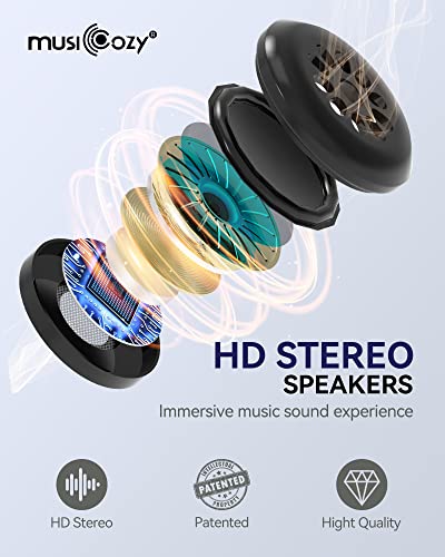 Image of MUSICOZY Sleep Headphones Bluetooth 5.4 Headband Breathable Sleeping Headphones, Wireless Music Eye Mask Earbuds Earphones for Side Sleepers Men Women Air Travel Cool Tech Gadget Gifts