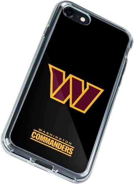 Skinit Clear Phone Case Compatible with iPhone SE (2nd & 3rd Gen) - Officially Licensed NFL Washington Commanders Black Background Design