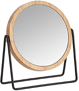 Amazon Basics Dressing Table Mirror with Bamboo Rim - 1X/5X Magnification