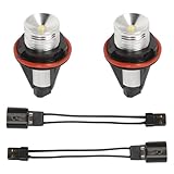 Anlseiod 2x Angel Eyes für BMW E39 E53 E60 E61 E63 E64 E65 E66 E87 Halo Marker Ring Flutlicht Dekorative Beleuchtungs komponenten für Autoscheinwerfer Weiß Mit 2x Kabelbaum