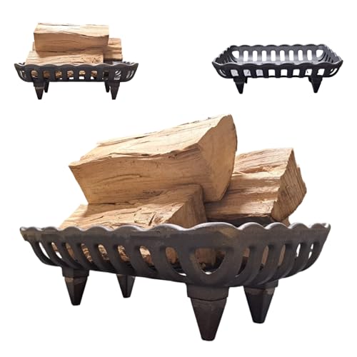 LUNA WAY CAST IRON - Porte-bûches en fonte | Design moderne et intemporel | Améliore le tirage de la cheminée | Sécurité optimale | Facile à nettoyer |...