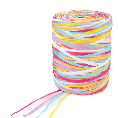 Christmas Raffia Ribbon for Crafts Ribbon for Flower Bouquet 100 Yards for Gift Wrapping 100 Yards, Perfect for Bouquets, Parties & Decorations