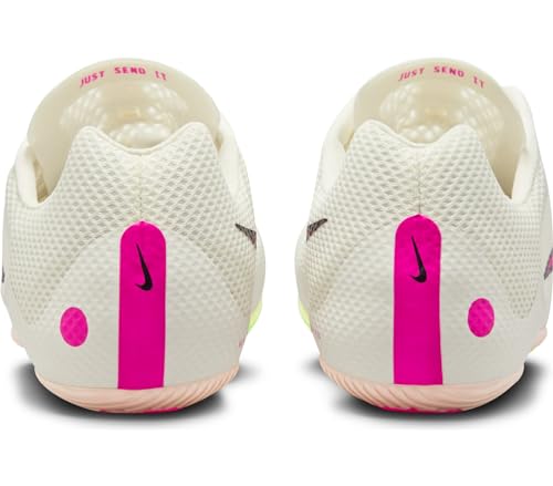 Nike Rival Sprint Track & Field Sprinting Spikes (DC8753-101, Sail/Light Lemon Twist/Guava Ice/Fierce Pink) Size 12.52