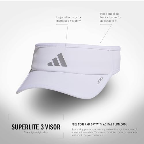 Image of adidas Women's Superlite Visor - Lightweight Moisture-Wicking Running Tennis Hat