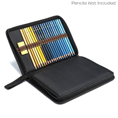 Image of YOUNGCOL 72 Slots Colored Pencil Case Pencil Holder Color pencil organizer Storage (Black)