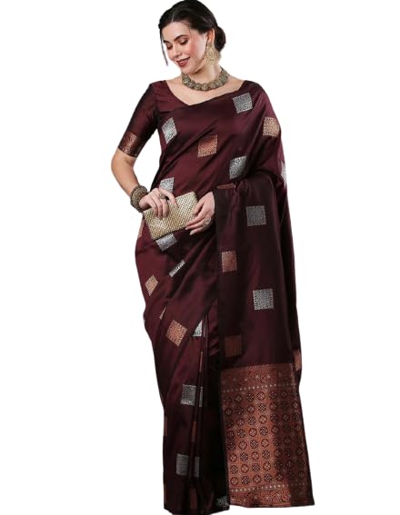 Image of Flosive Woven Kanjivaram Silk Saree With Border
