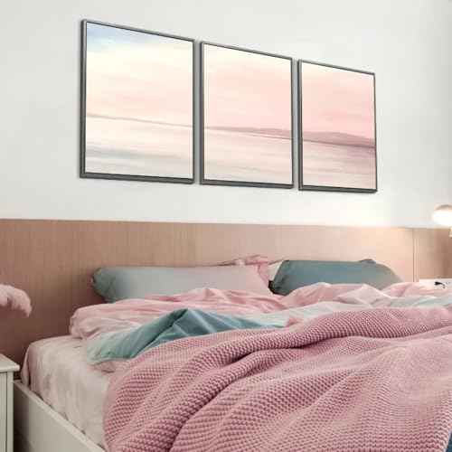 Images murales pour salon et chambre avec toile paysage de plage rose