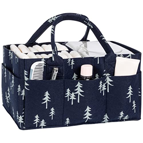 My Tiny Moments Bear 6 Piece Nursery Essential Gift Set, Two Microfiber Crib Sheets, A Flannel And Faux Shearling Baby Blanket, A Flannel Swaddle, A Moose Plus, And A Navy Felt Storage Caddy #TOP3
