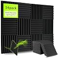 54 Pack Sound Proof Foam Panels for Walls 12x12x1 Inches, Wedges Acoustic Panels Sound Absorbing, Acoustic Foam Panels for Recording Studio, Home, Office, Easy Install, No Adhesive Included