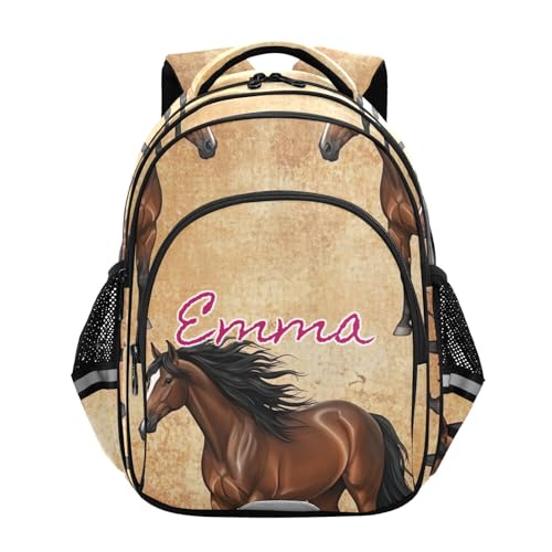 Sac à dos enfant personnalisé cheval brun pour une rentrée scolaire réussie