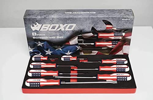 BOXO Limited Edition 8-Piece American Flag Handle Screwdriver Set