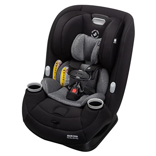 Maxi-Cosi Pria Max All-in-One Convertible Car Seat, Rear Facing Car Seat (4-40 lbs), Forward Facing Car Seat (22-65 lbs), High Back Booster Seat (40-100 lbs), Pure COSI, Essential Black