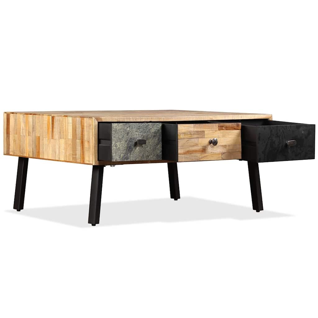 Tavolino da salotto in legno massello teak, 90 x 65 x 40 cm
