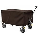 FGDHZGMJF Collapsible Wagon Cover for Gorilla Carts Poly Dump GOR4PS 2005-2026, Outdoor Folding Garden Cart Covers Heavy Duty, Dust Resistant Camping Wagon Cover for Garden Camping Picnic, D Brown