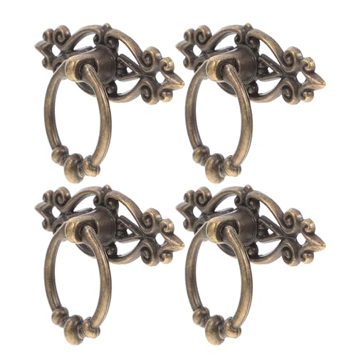 PENIKOKO 4個アンティークキャビネットリングプル 亜合製 引き出し ドロップリング取っ手 クローゼット用 ドレッサー家具用 ヴィンテージ調耐