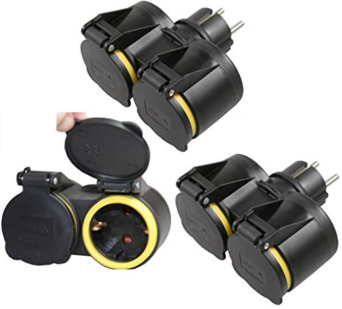 Schutzkontaktkupplung GUMMI Doppel Schuko Kupplung IP44 STECKER,S XX?