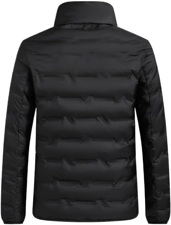 Mens Graphene Heated Puffer Jacket Stand Collar Warm Insulated Fleece Lined Down Coat