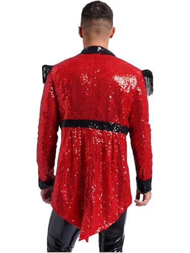 Mens Sequin Tuxedo Jacket Sparkly Tailcoat Dress Coat Swallowtail Dinner Party Blazer Suit Jacket4