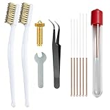 【Brosses en cuivre robustes】 Le kit de nettoyage pour buses d'imprimante 3D comprend 2 brosses en cuivre de haute qualité dont les poils durs en cuivre éliminent rapidement les résidus de consommables de la surface de la buse sans rayer le métal. Les poignées sont renforcées et offrent une bonne prise en main. Elles sont idéales pour garder les buses propres entre les impressions et empêcher les dépôts de nuire à la qualité d'impression.