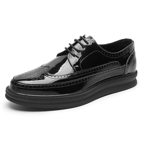 Men's Casual Wingtip Dress Sneakers Orthopedic Classic Leather Dress Shoes for Men Fashion Platform Wingtip Brogue Oxford for Men