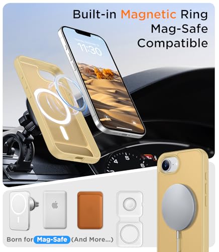 Image of Magnetic Compatible with iPhone 17e Case & iPhone 16e Case,[Built-in Invisible Kickstand][Compatible with MagSafe][Military Grade Shockproof] Slim Translucent Matte Case for iPhone 16e /17e 6.1 inch