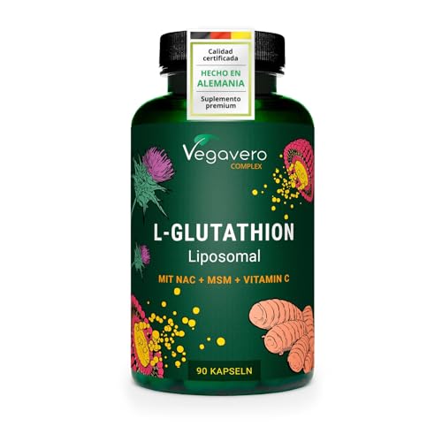 Vegavero Glutatión Liposomal PureWay™- G | Antioxidante Potente | NAC + Glicina + MSM + Vitamina C + Magnesio | Regenerador Celular | 90 Cápsulas