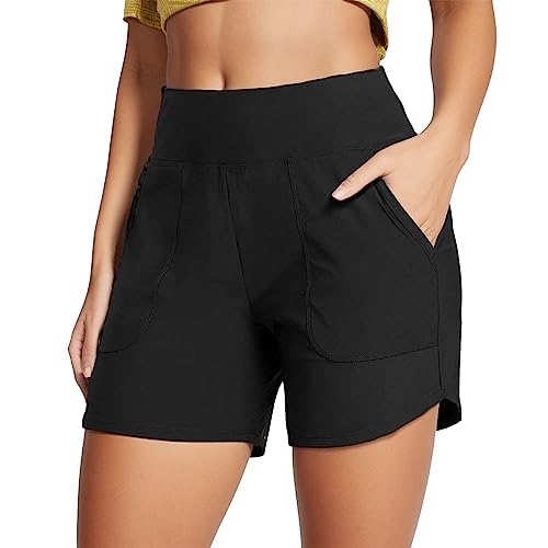 Short de bain femme gainant avec effet ventre plat pour affiner la silhouette à la piscine