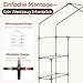 Sekey Gewächshaus 200x145x75 cm, Foliengewächshaus Stabil, Gewächshaus Balkon mit 4 Regalböden für optimales Pflanzenwachstum, Weiß, XL
