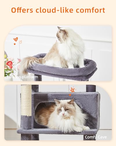 Image of Taoqimiao Cat Tree, 49In Cat Tower for Indoor Cats Large Adult