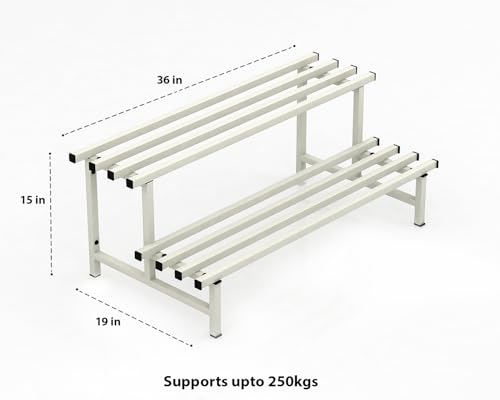 Image of Mighty Home 2-Tier Metal Plant Stand, Stylish & Sturdy Iron Rack for Home, Balcony & Garden, Space-Saving, Durable, Ideal for Indoor & Outdoor Decor, White, Single Pack