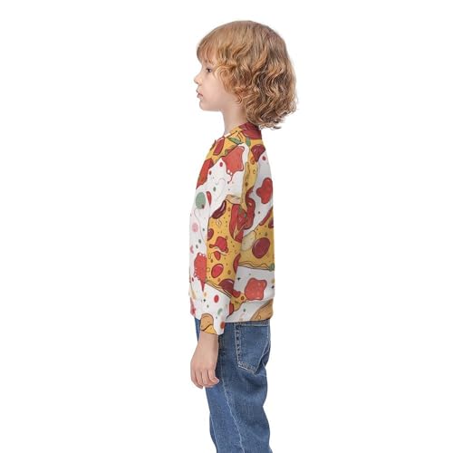 Pizza Pepperoni PatternChildren's Casual Pullover Sweatshirt Loose Fit8-10Y3