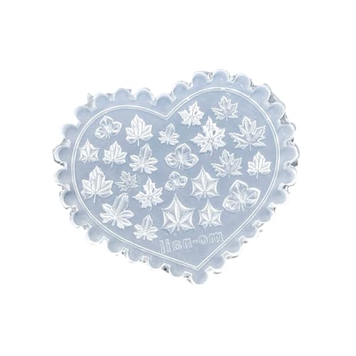 Molde de silicona portátil para uñas con forma de corazón de hongo de arce para manicura en casa, manualidades, molde de silicona para arte de uñas