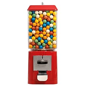 Kaugummi Automat mit 0,50€ Münzeinwurf befüllt! | Snackautomat mit Münzeinwurf, Kaugummiautomat Retro, Süßigkeitenautomat für Zuhause | 3KG Kaugummis (Durchmesser 20 mm) | 43,5cm hoch – 16cm tief