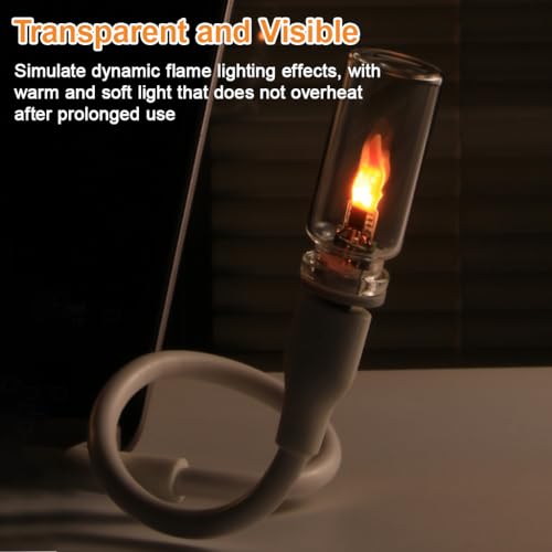 Image of STHIRA USB Flame Effect LED Light Flickering Flameless USB Light Car Light Touch Light Portable 64x22mm Night Light for Bedroom Ambient Light for Car Interior