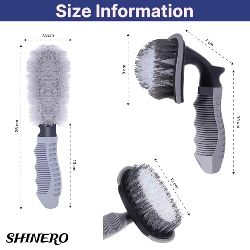 Image of Alloy Wheel Cleaning Brush - Soft Bristle Rim Brush | Scratch-Free Car Wheel Cleaner Tool | Ergonomic Handle for Alloy & Spoke Cleaning