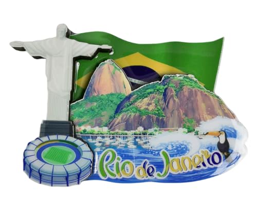 Imán magnético para nevera de Rio de Janeiro Brasil, recuerdo de viaje, decoración de nevera, calcomanía magnética para manualidades