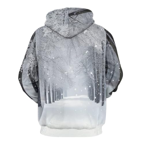 Pull décontracté homme forêt d'hiver pour un confort surdimensionné unique - 4